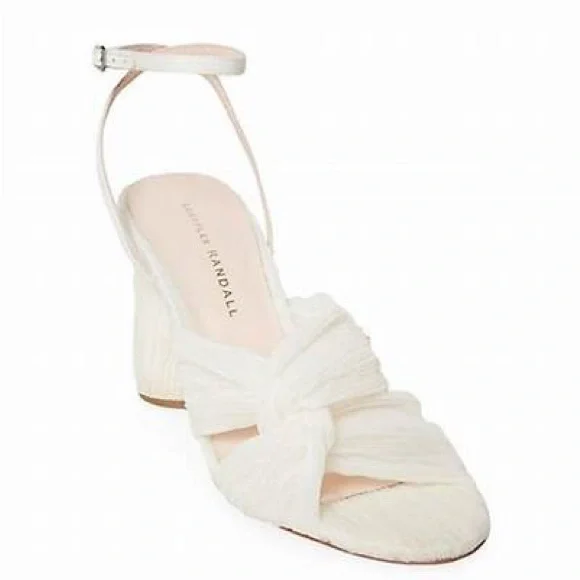 Loeffler Randall Reed Twist Pleated Sandals In Pearl, New in box - Picture 2 of 9